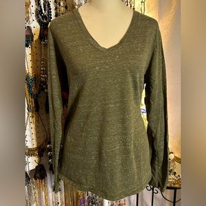 🎃3 for $15🎃Women’s Sonoma Heathered Olive Green V Neck Long Sleeve Top XL